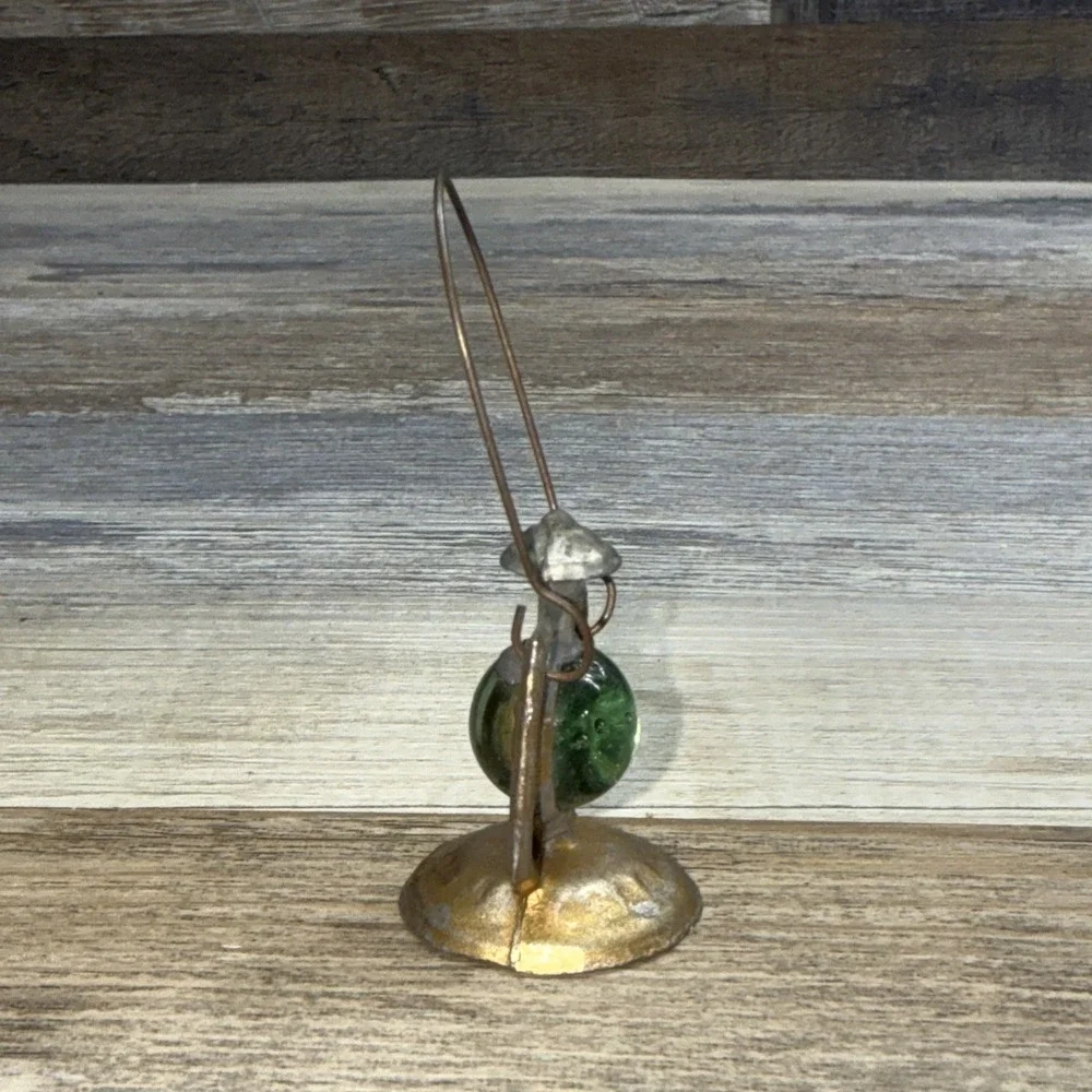 Vintage Dollhouse Miniature Glass and Metal Lantern